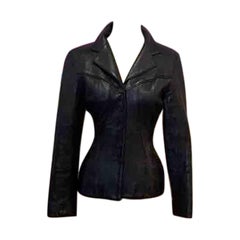 Vintage Herve Leger Black Leather Jacket