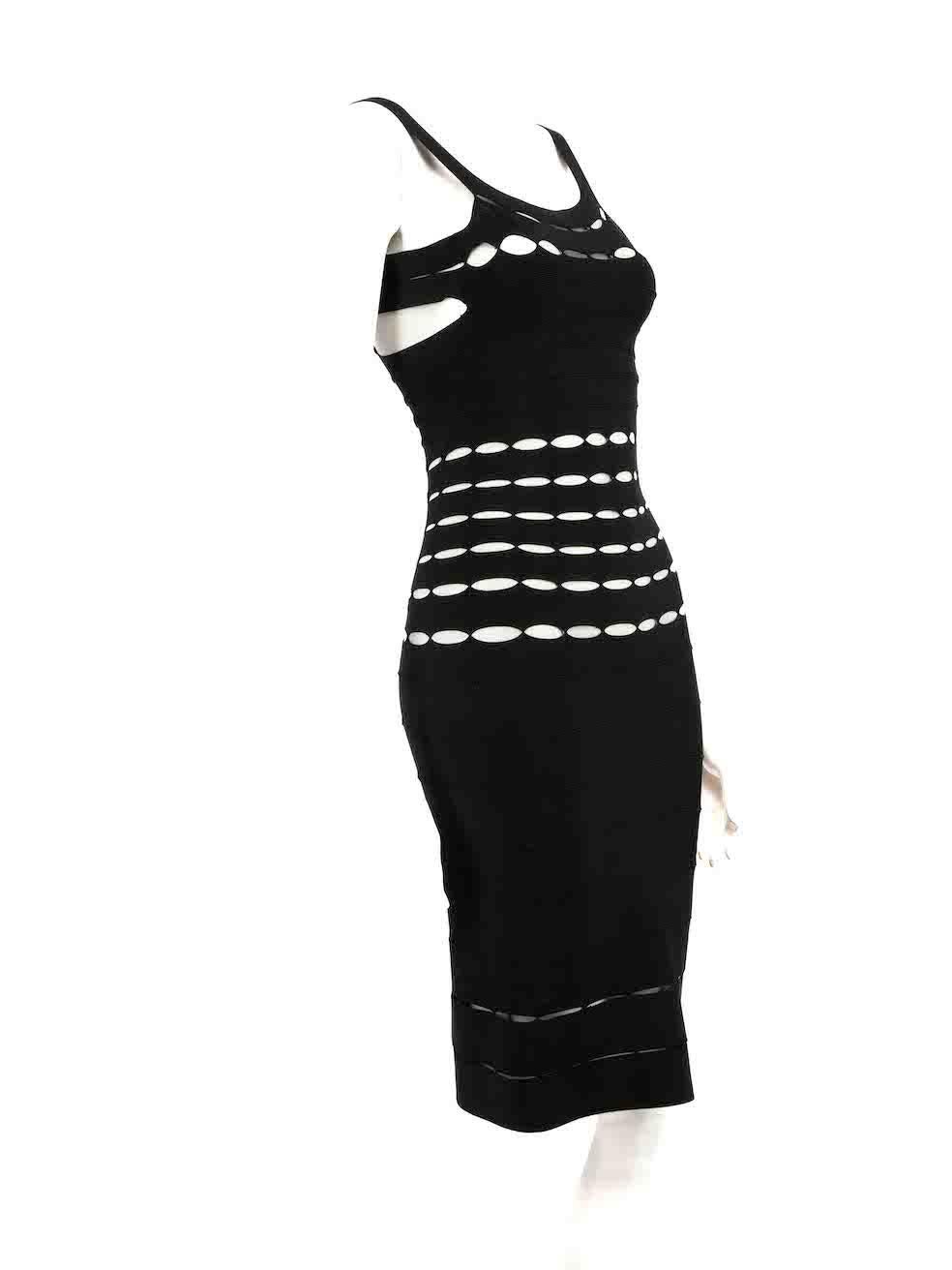 CONDITION is Very good. Hardly any visible wear to dress is evident on this used Herve Leger designer resale item.
 
 
 
 Details
 
 
 Black
 
 Rayon
 
 Bandage dress
 
 Midi
 
 Off the shoulder straps
 
 Cut out details
 
 Stretchy
 
 Figure