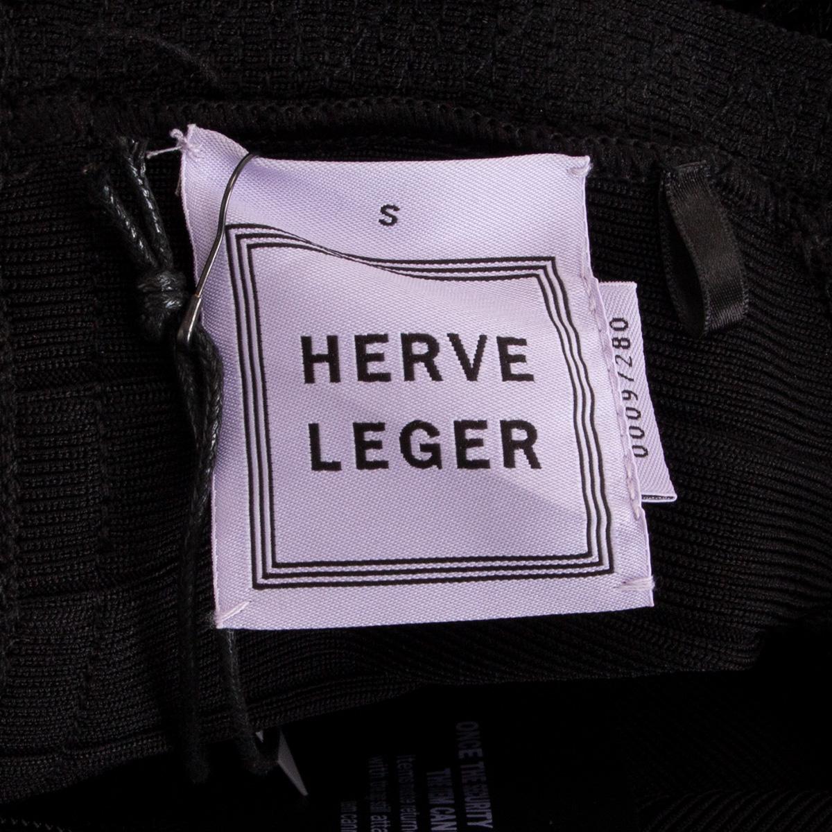 HERVE LEGER - Robe moulante sans manches « CRISS CROSS » en sequins noirs S en vente 2