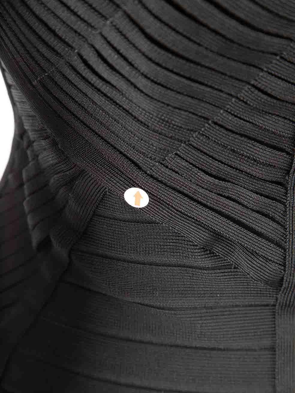Herve Leger Black Strappy Long Sleeve Top Size XS Pour femmes en vente