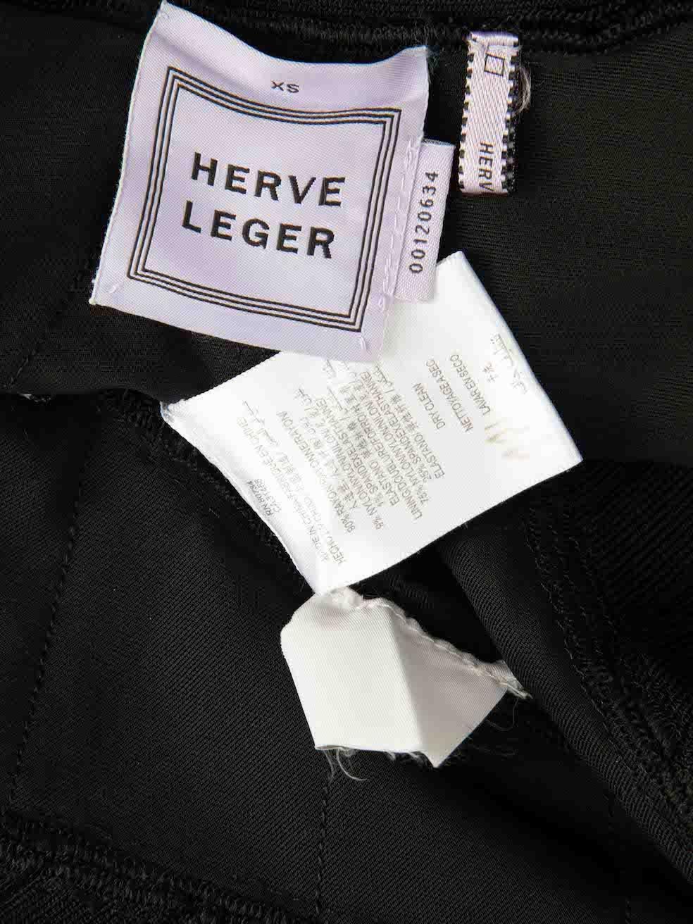 Herve Leger Black Strappy Long Sleeve Top Size XS en vente 1