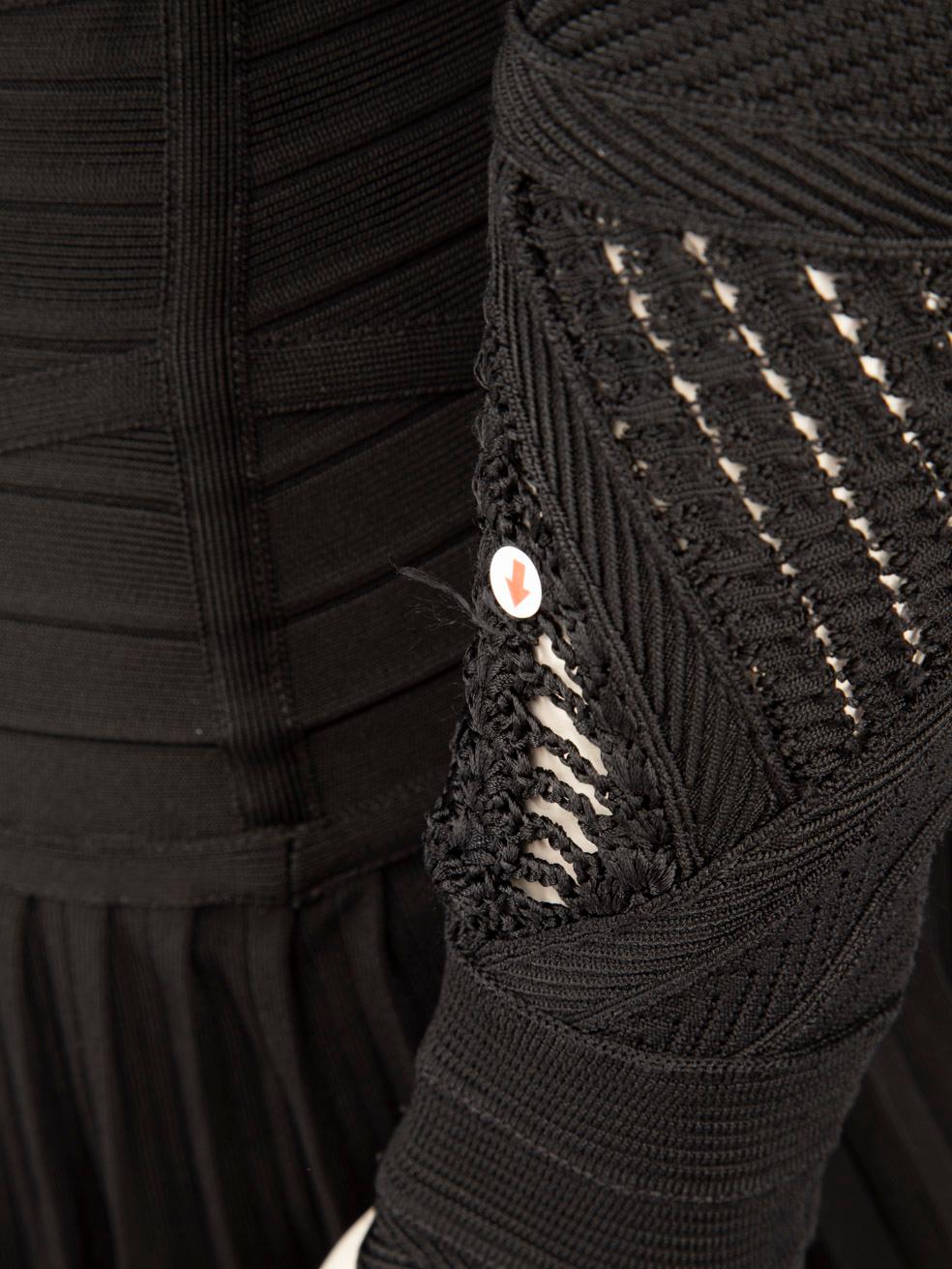 Herve Leger Black Stretch Knit Co-ord Size XS 2