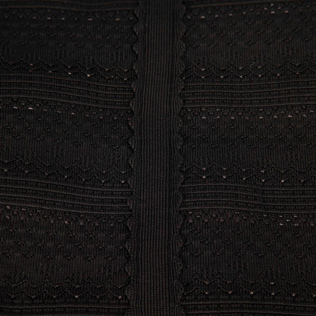 Herve Leger Schwarzes V-Ausschnitt Bandage Minikleid Größe XXS (Braun) im Angebot