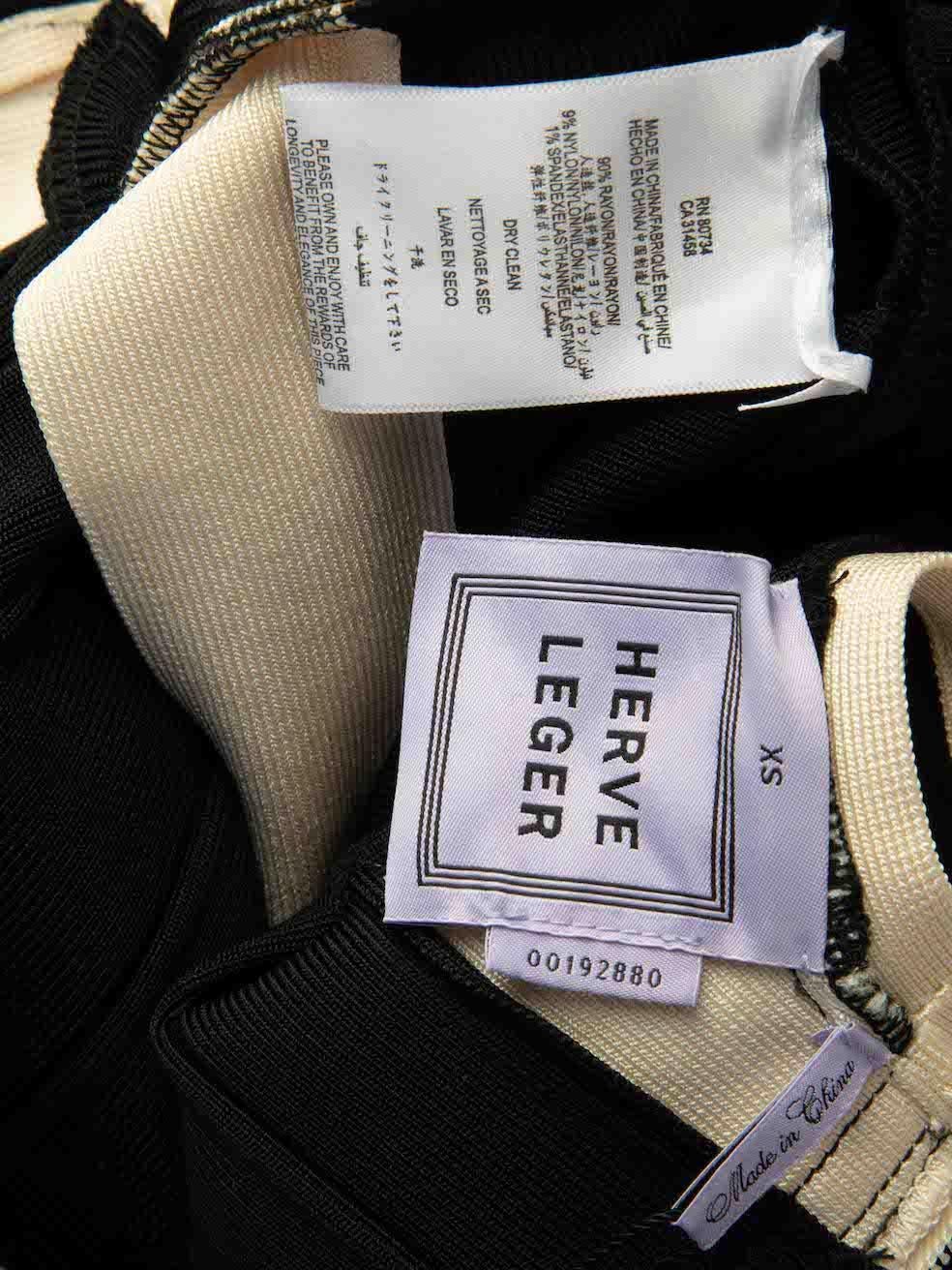 Women's Herve Leger Black V-Neck Bodycon Mini Dress Size XS For Sale