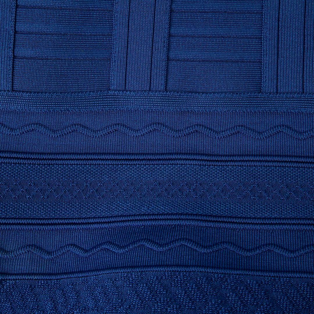 Women's Herve Leger Blue Bodycon Knitted Maxi Dress Size XS