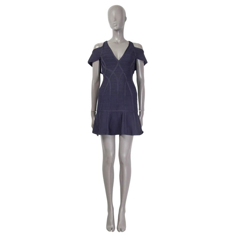 green emerald velvet dress Herve Leger Audrina Cutout Fit & Flare Bandage Dress Red Size Extra Small