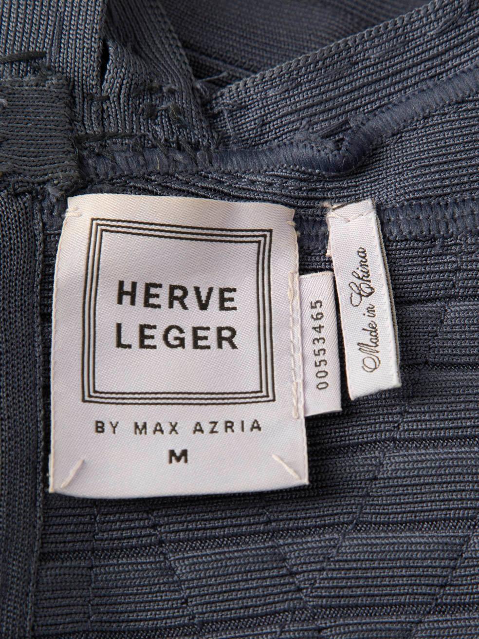 Herve Leger Blaues verschönertes Bandage-Kleid Größe M im Angebot 4