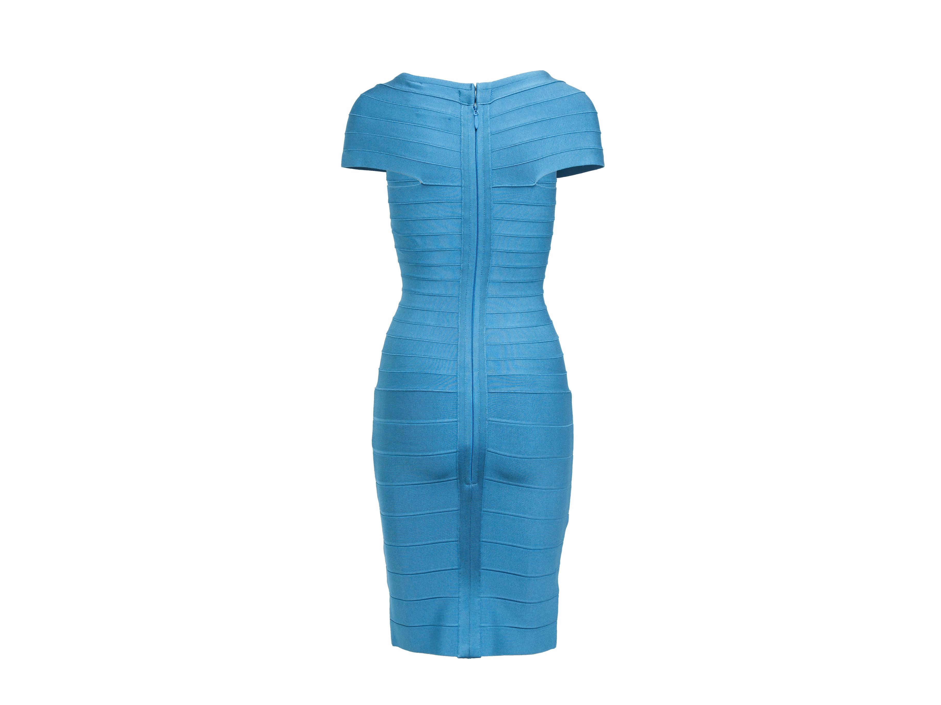 herve leger blue bandage dress