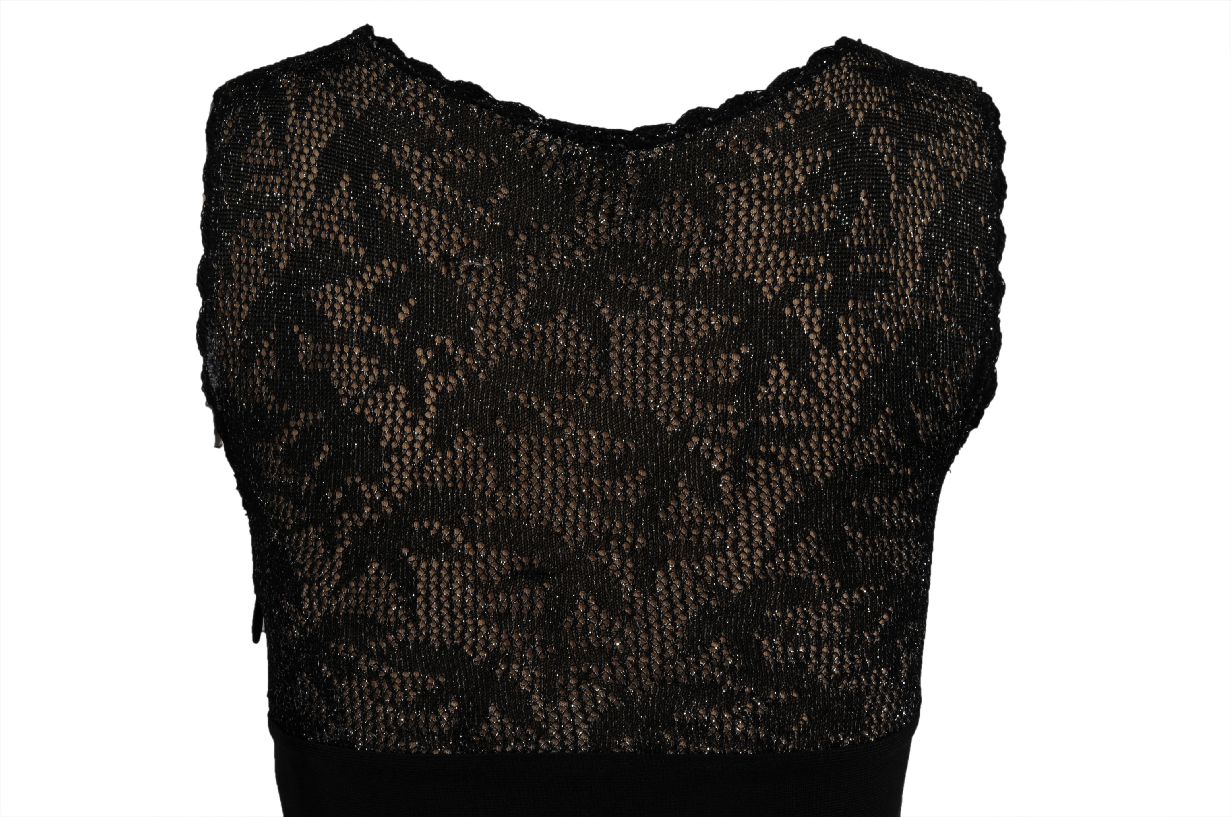 Herve Leger Bodycon V-Ausschnitt Spitzenkleid Größe XS Schwarz Tan Semi Sheer im Angebot 5