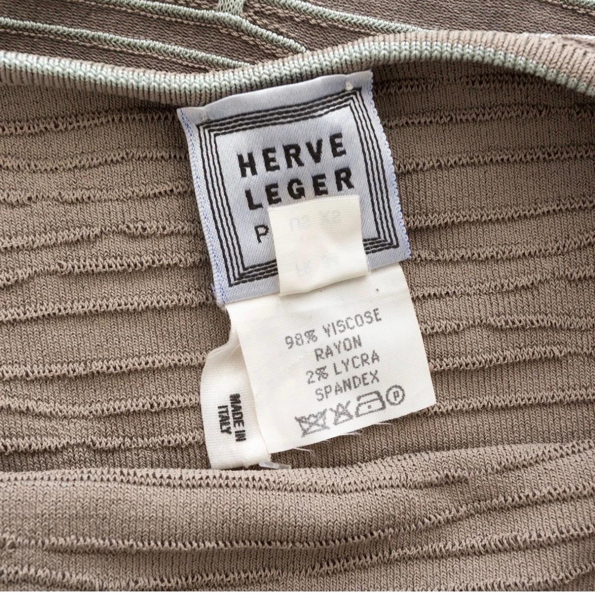 Hervé Léger Brown Patterned Cutout Bodycon Dress  For Sale 4