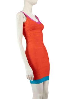 Herve Leger Colorblock Bandage Mini Dress Size XS