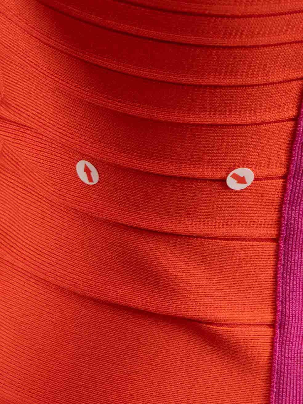 Herve Leger Colorblock Bandage Mini Dress Size XS In Good Condition For Sale In London, GB