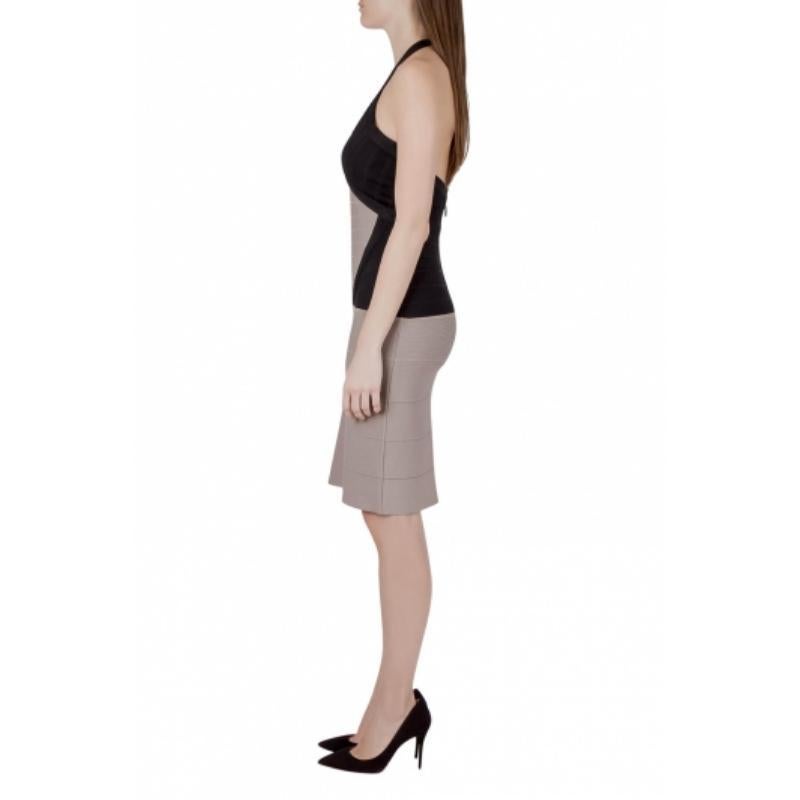 Herve Leger - Vestito a fascia con collo a farfalla in maglia colorblock S in vendita 1