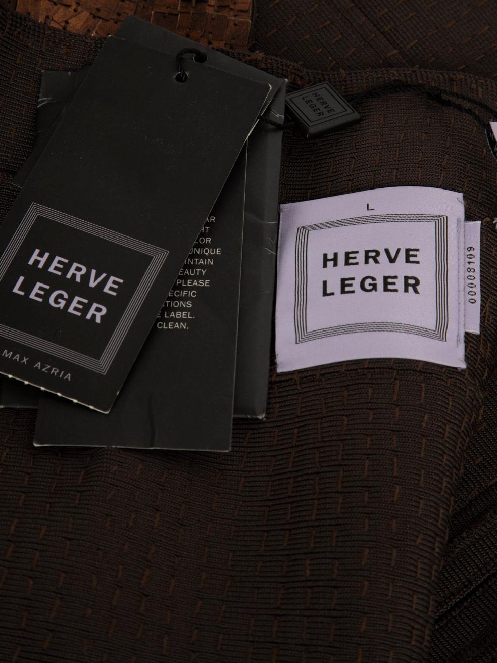 Herve Leger Mini jupe à paillettes cuivrées Taille L Neuf - En vente à London, GB