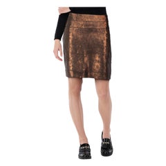 Herve Leger - Mini gonna di paillettes color rame - taglia L.