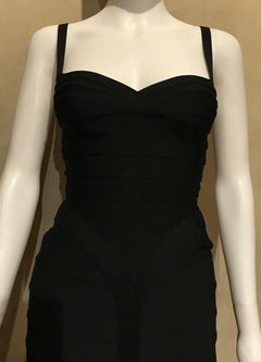 Herve Leger Couture Black Bandage Mini Dress, Size Medium