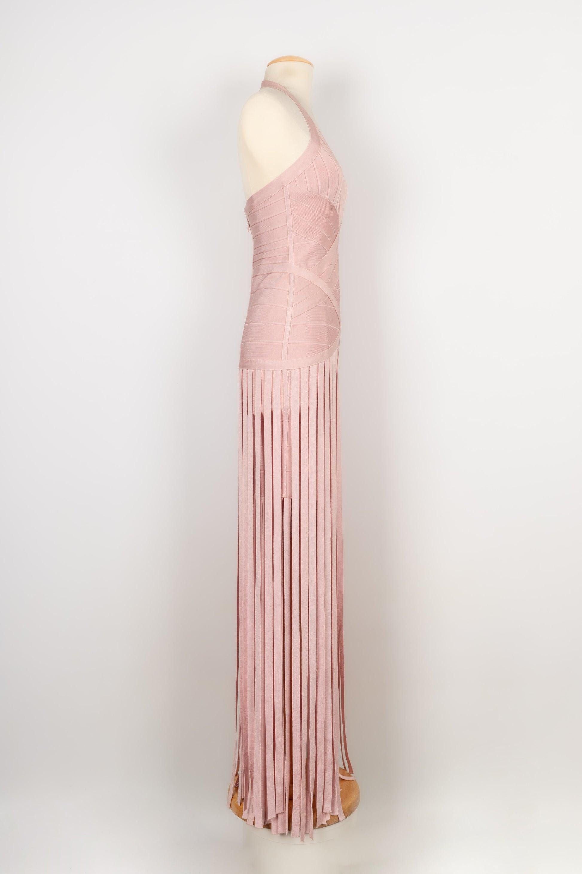 Women's Hervé Léger Elasticated Powder Pink Dress For Sale