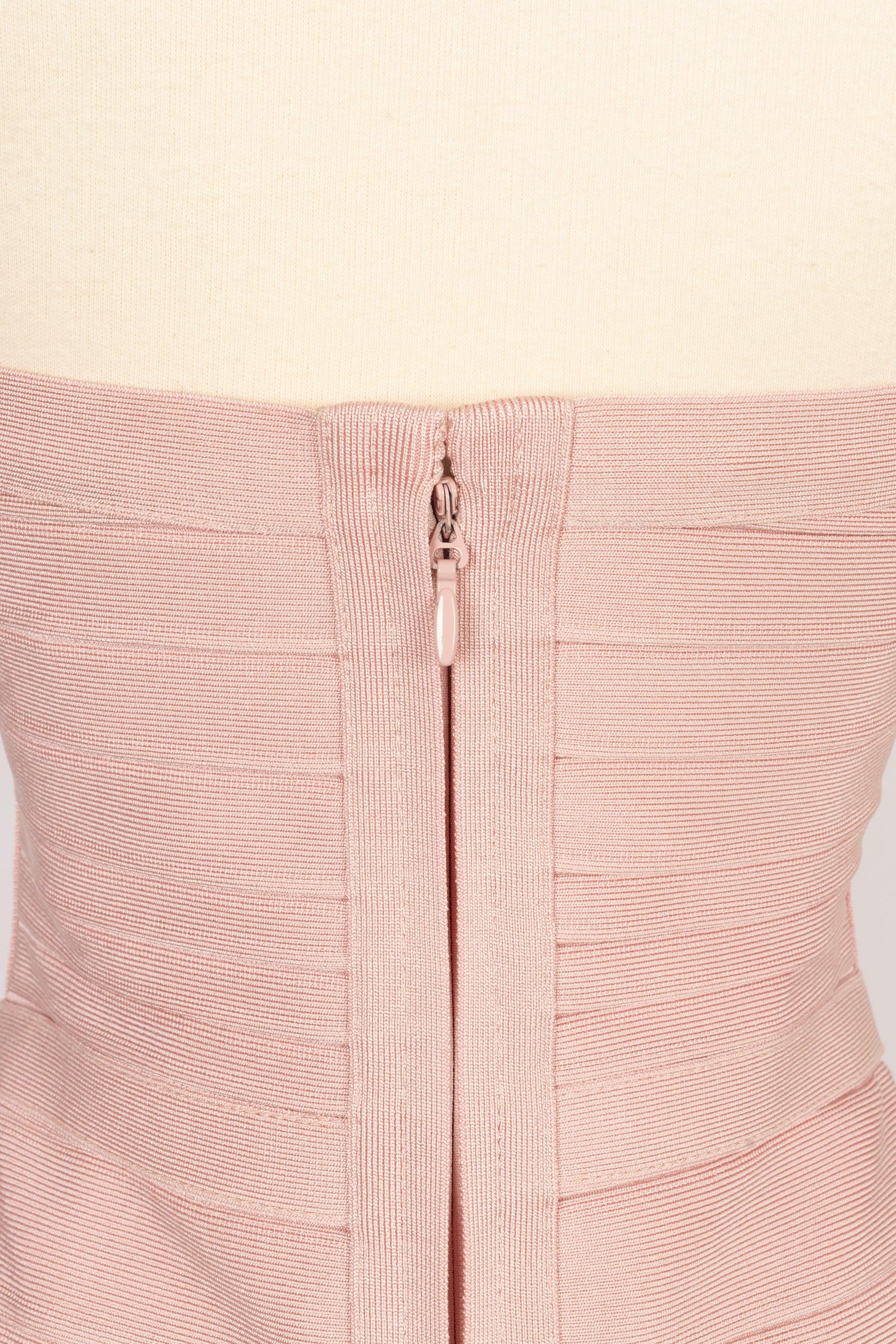 Hervé Léger Elasticated Powder Pink Dress For Sale 2