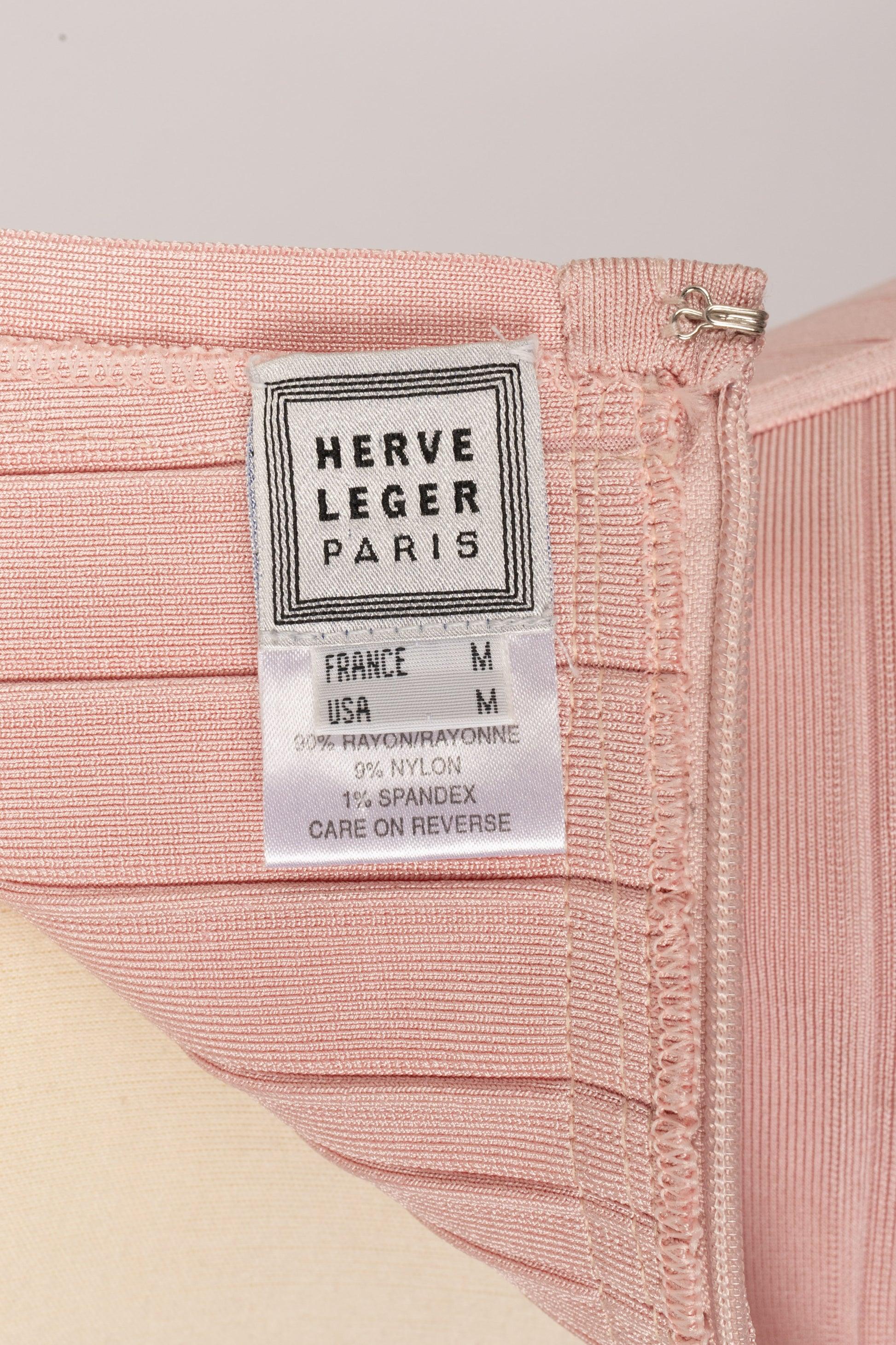 Hervé Léger Elasticated Powder Pink Dress For Sale 3