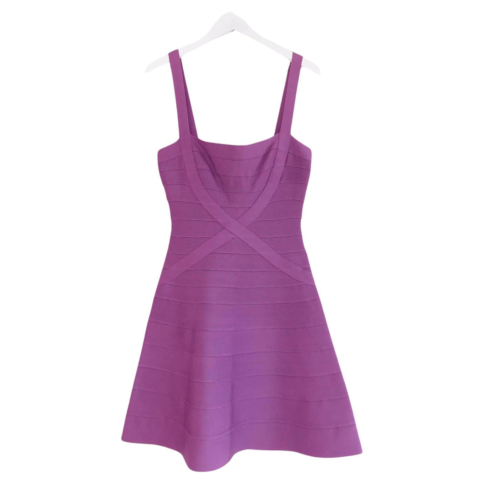 Herve Leger Faith Violet Purple Bandage Dress  en vente