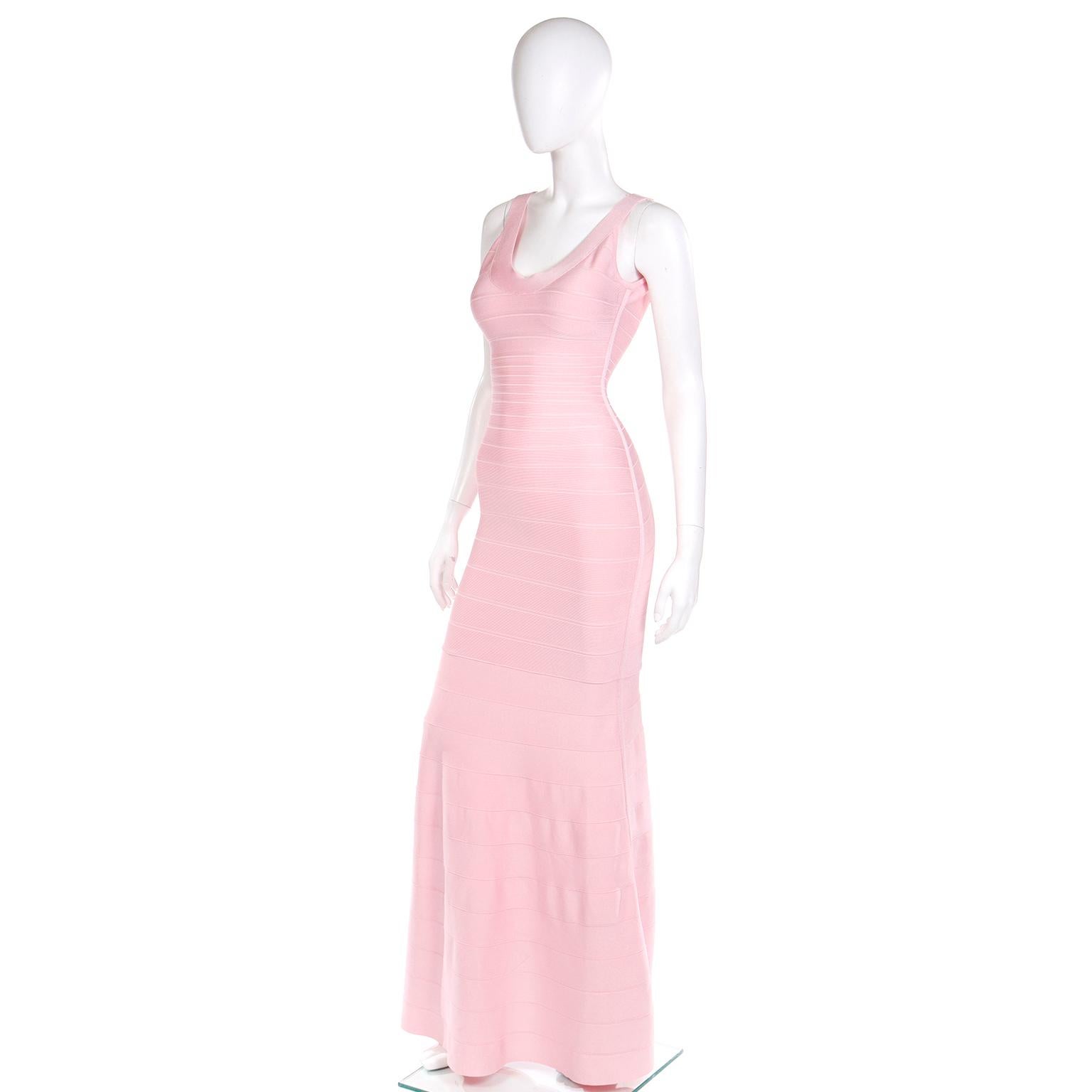 pink bandage maxi dress