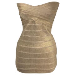 Abito da festa dorato Herve Leger