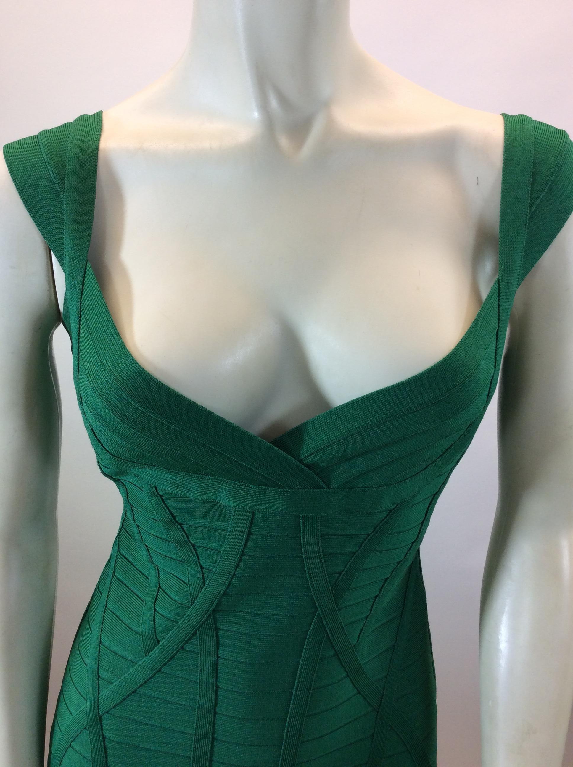 Herve Leger Green Bandage Dress Damen im Angebot