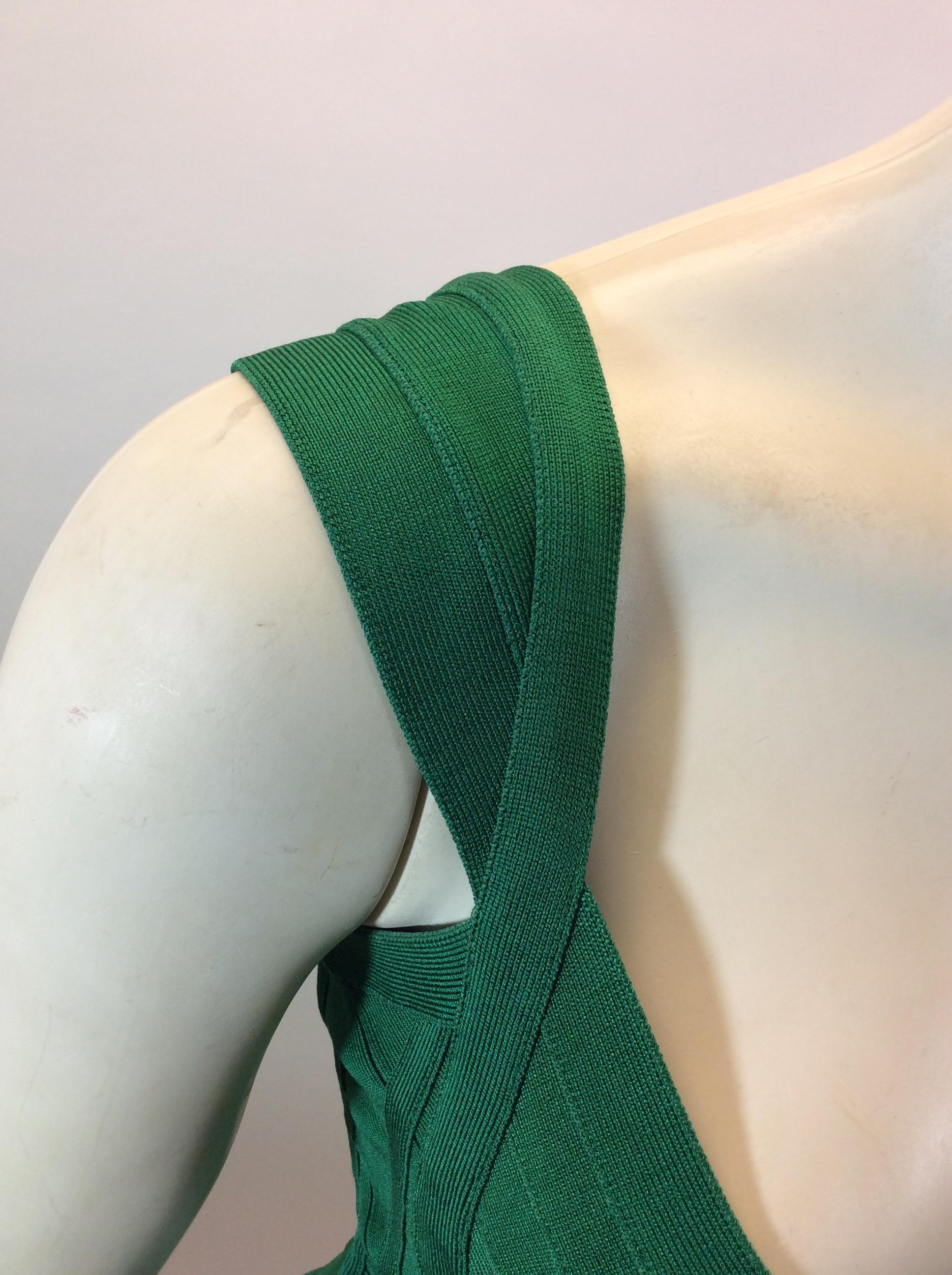 Herve Leger Green Bandage Dress im Angebot 1