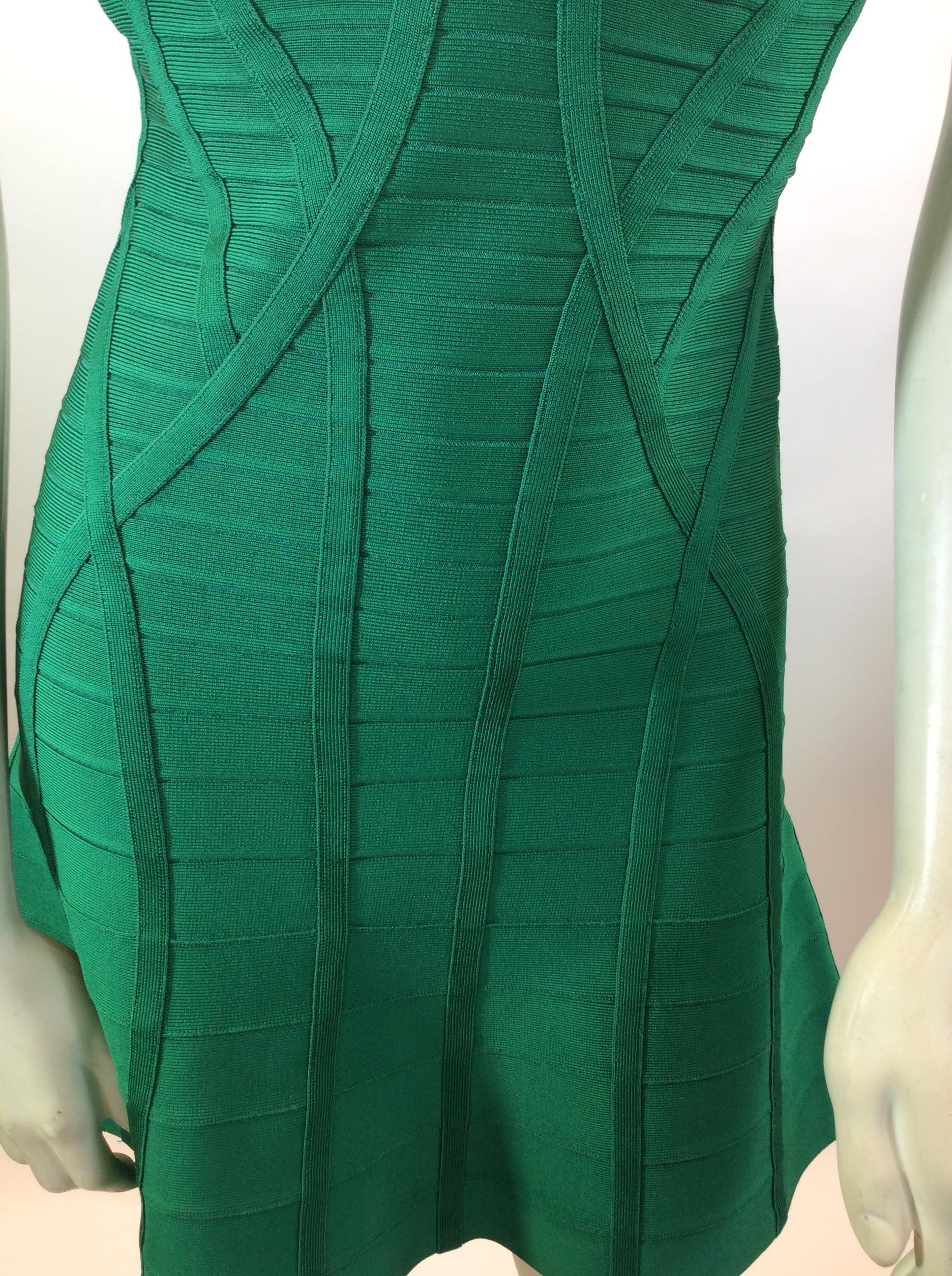 Herve Leger Green Bandage Dress im Angebot 2