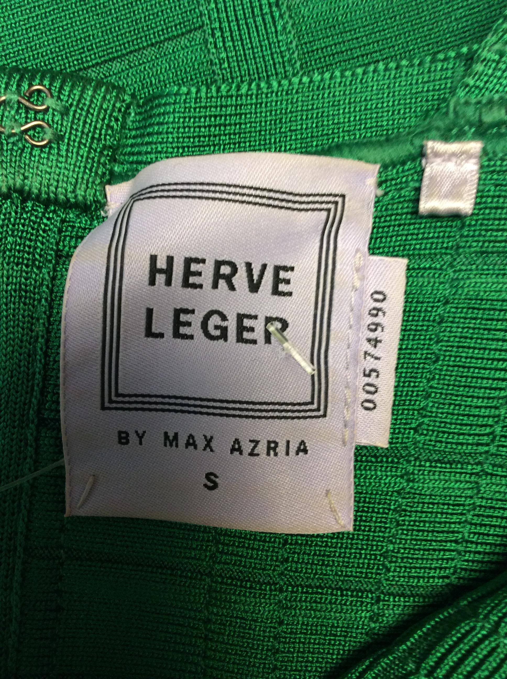 Herve Leger Green Bandage Dress im Angebot 3