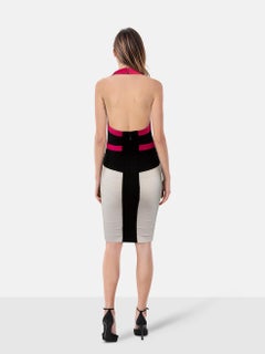 Herve Leger Halterneck Knee Length Bandage Dress Size XXS