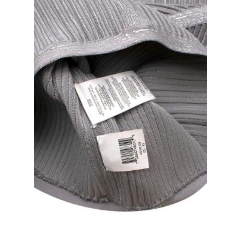 Herve Leger Ice Grey Mini Bandage Dress For Sale 5