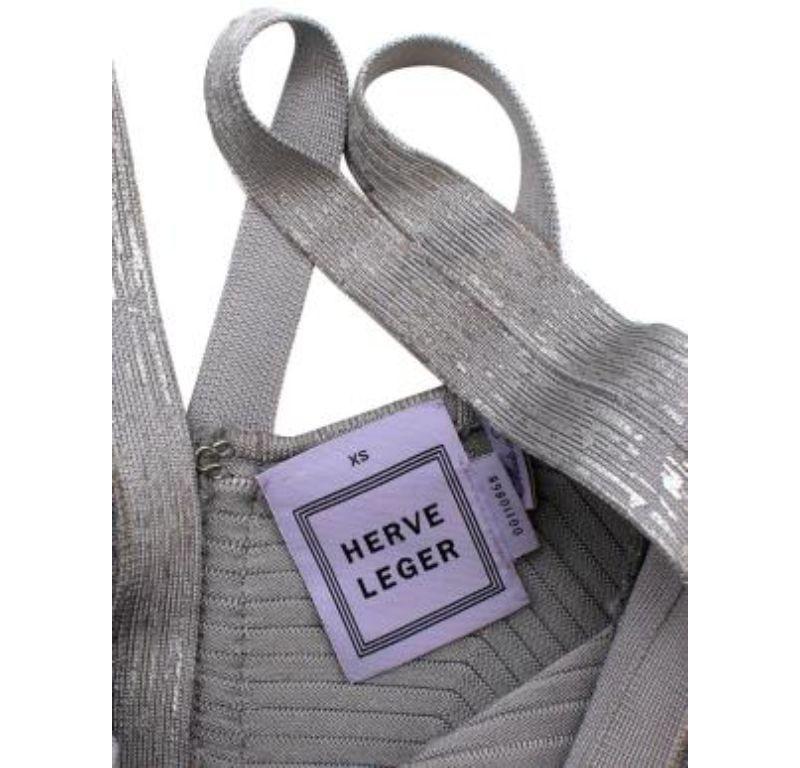 Women's Herve Leger Ice Grey Mini Bandage Dress For Sale