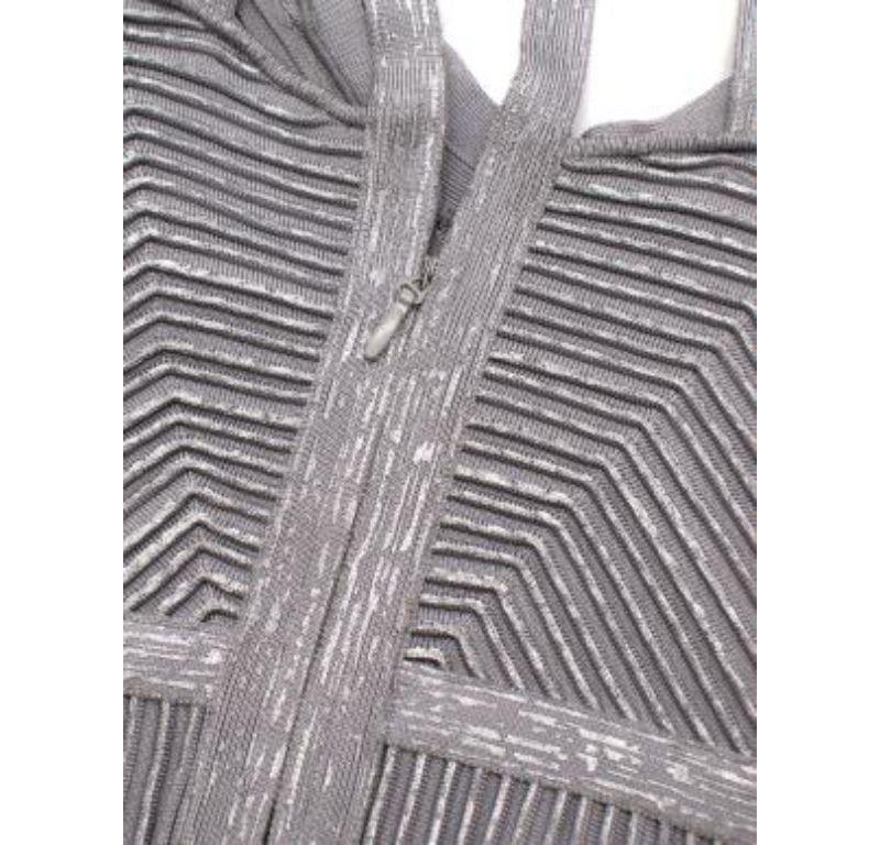 Herve Leger Ice Grey Mini Bandage Dress For Sale 1