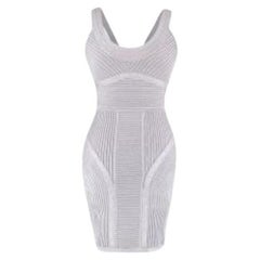 Herve Leger Ice Grey Mini Bandage Dress