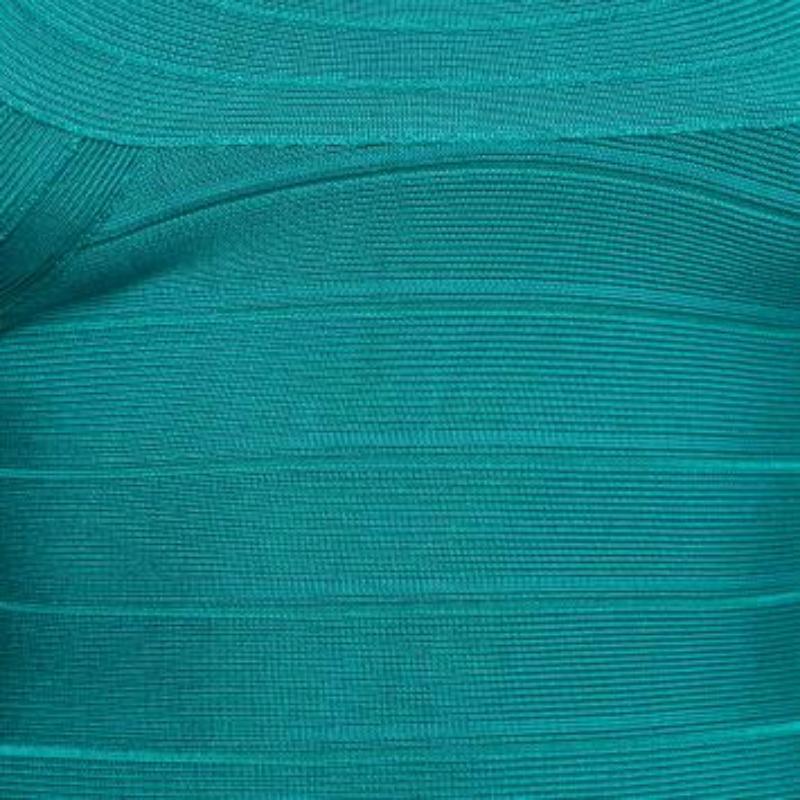 Herve Leger Jade Green Sleeveless Scoop Neck Bandage Dress XS in vendita 6