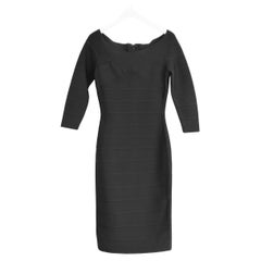 Herve Leger Abito Carole Fit & Flare azzurro e argento