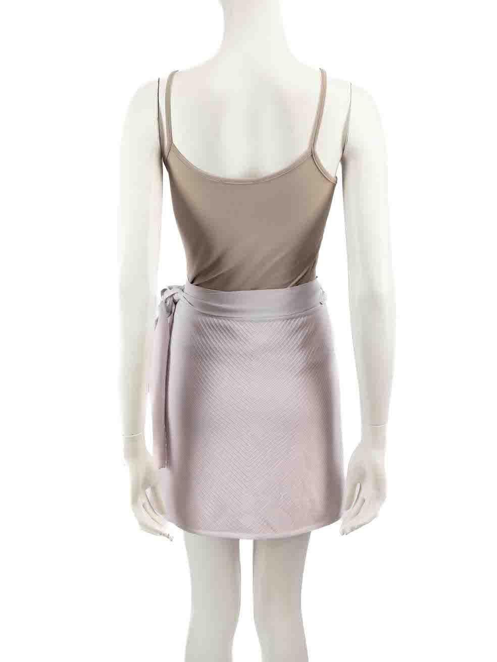 Grigio Herve Leger - Mini gonna a portafoglio in maglia lilla - taglia M. in vendita