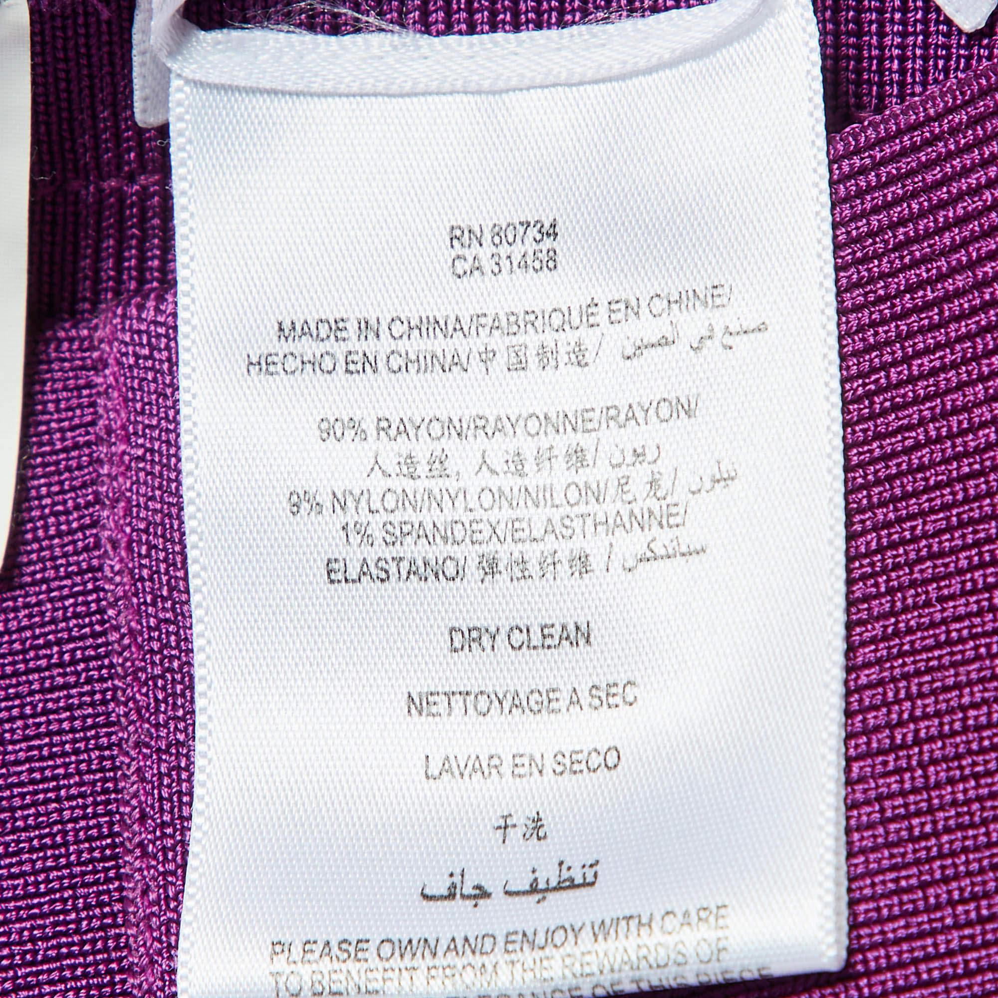 De las mujeres Herve Leger Vestido de punto de venda rosa magenta XXS