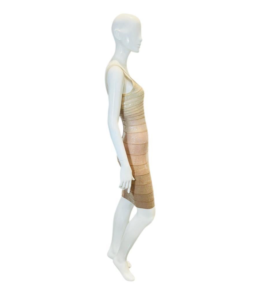 Herve Leger Metallic Bandage Dress In Excellent Condition In London, GB