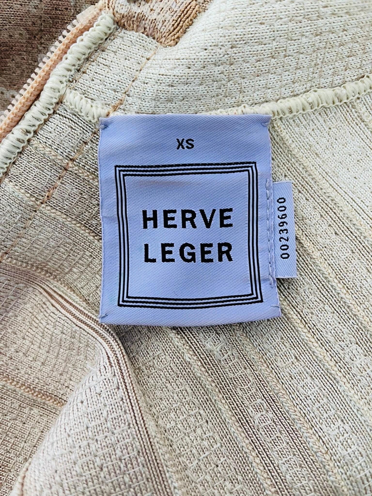 Herve Leger Metallic Bandage Dress For Sale 2