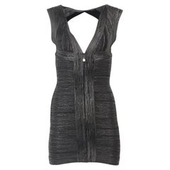 Herve Leger Metallic Bandage Mini Dress Xsmall