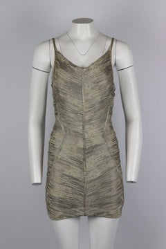 Herve Leger Metallic beschichtetes Bandage-Minikleid Small