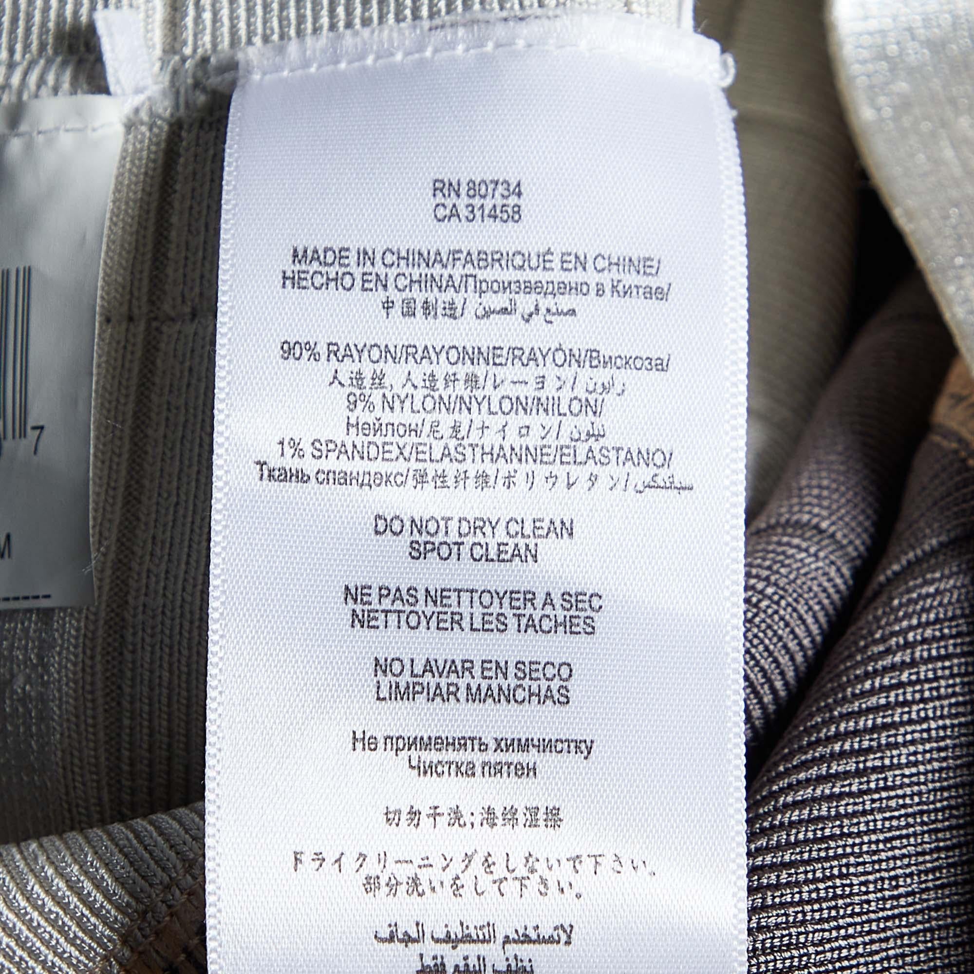 Herve Leger - Robe bandage en maille à imprimé métallique Carolyn - M Pour femmes en vente