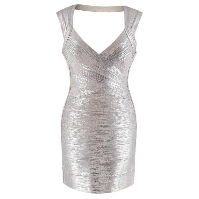 Herve Leger Metallic Open Back Bandage Mini Dress - Size S at 1stDibs |  herve leger metallic bandage dress, herve leger metallic dress, bandage  dress open back