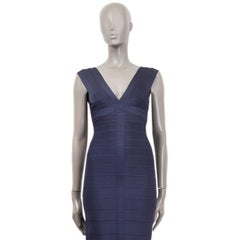 HERVE LEGER midnight blue BANDAGE BODYCON Dress XS