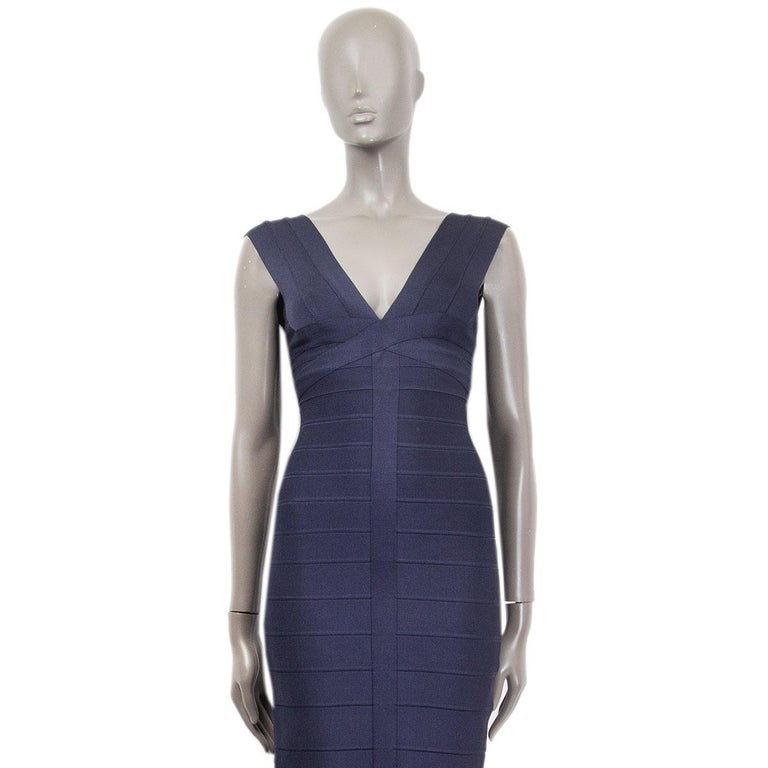 HERVE LEGER midnight blue BANDAGE BODYCON Dress XS For Sale at 1stDibs |  navy bandage dress, herve leger blue bandage dress, bodycon bandage dress