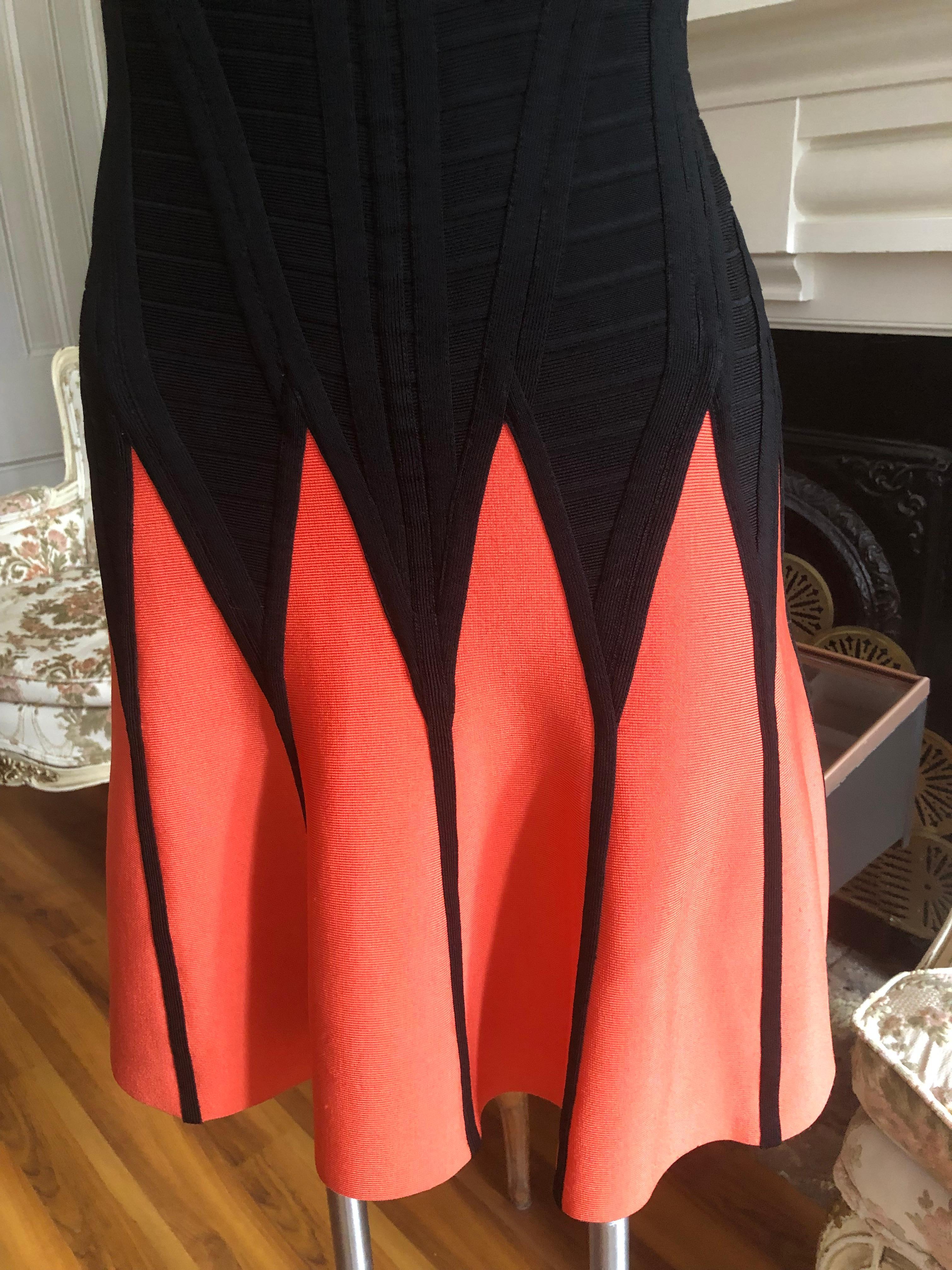 Herve Leger Mirte Color block Bandeau Dress In Excellent Condition In Port Hope, ON