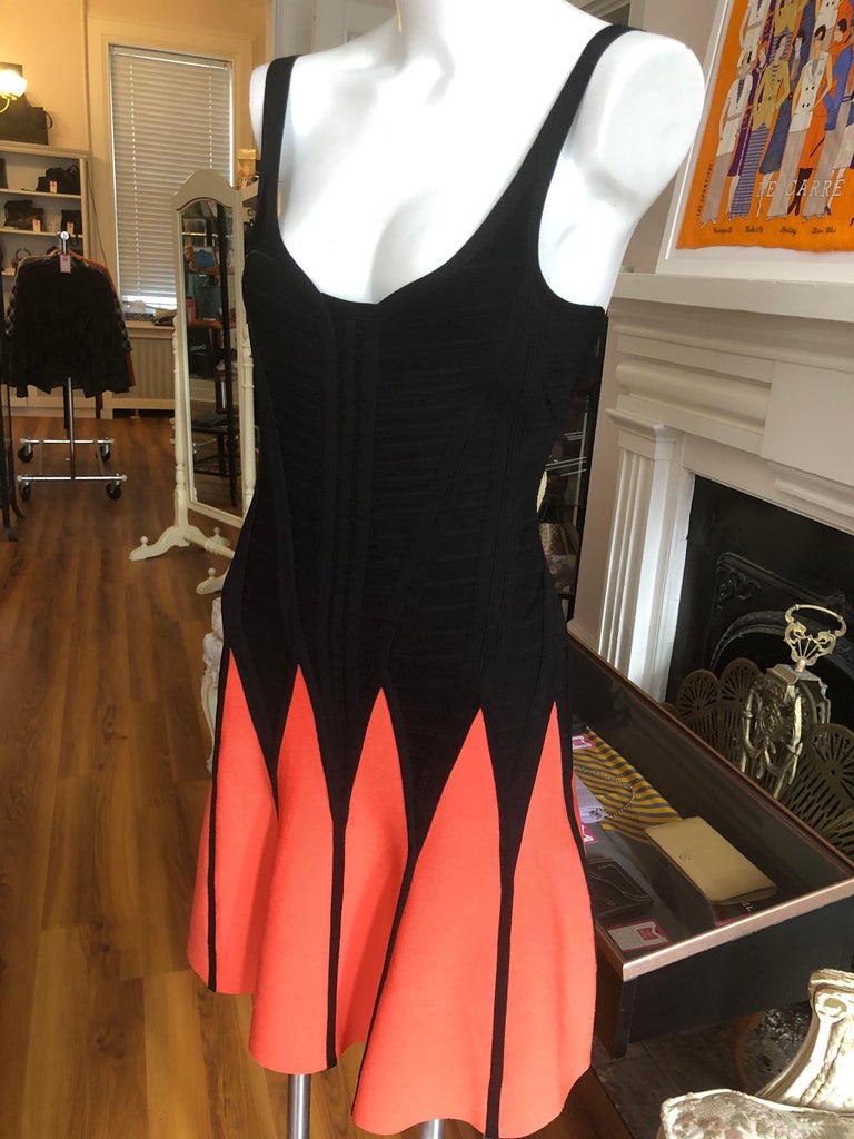 Herve Leger Mirte Color block Bandeau Dress For Sale 3