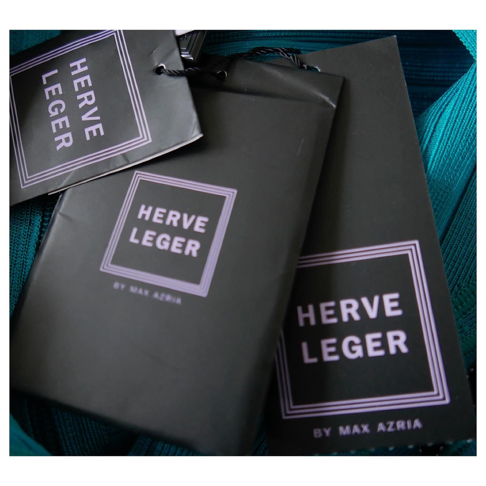 Herve Leger Nadya Bandage Kleid in Smaragd-Teal Damen im Angebot